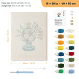 Soccer Ball Trophy punch needle kit, 16 × 20 in (40 × 50 cm): canvas size and kit contents