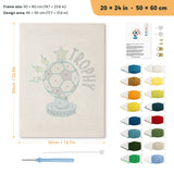 Soccer Ball Trophy punch needle kit, 20 × 24 in (50 × 60 cm): canvas size and kit contents