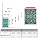 Size chart for punch needle kits from 20 x 30 cm to 60 x 80 cm