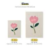 Size chart for the two mini canvas sizes: 6 x 8 in and 8 x 12 in