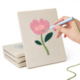 Hand punching one of the Soft Tulip Stems mini canvases
