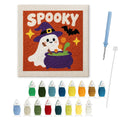 Spooky Brew Ghost punch needle kit: finished canvas with threads, punch needle and threader