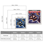 Size chart for square punch needle kits from 30 x 30 cm to 60 x 60 cm