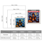 Size chart for square punch needle kits from 30 x 30 cm to 60 x 60 cm