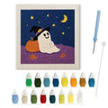 Starry Night Ghost punch needle kit: finished canvas with threads, punch needle and threader