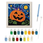 Starry Pumpkin King punch needle kit: finished canvas with threads, punch needle and threader