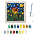 Starry Scarecrow punch needle kit: finished canvas with threads, punch needle and threader
