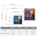 Size chart for square punch needle kits from 30 x 30 cm to 60 x 60 cm