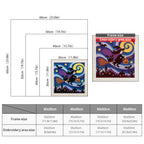 Size chart for square punch needle kits from 30 x 30 cm to 60 x 60 cm