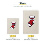 Size chart for the two mini canvas sizes: 6 x 8 in and 8 x 12 in