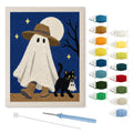 Straw Hat Ghost punch needle kit: finished canvas with threads, punch needle and threader