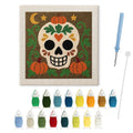 Sugar Skull Pumpkin Patch punch needle kit: finished canvas with threads, punch needle and threader