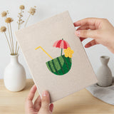 Hand holding a finished Summer Sips mini canvas