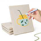 Hand punching one of the Summer Sips mini canvases