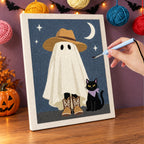 Punching the Sun Hat Ghost design with the punch needle
