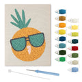 Sunglasses Pineapple punch needle kit: finished canvas with threads, punch needle and threader