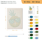 Sunglasses Pineapple punch needle kit, 12 × 16 in (30 × 40 cm): canvas size and kit contents