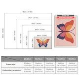 Size chart for punch needle kits from 20 x 30 cm to 60 x 80 cm