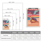 Size chart for punch needle kits from 20 x 30 cm to 60 x 80 cm