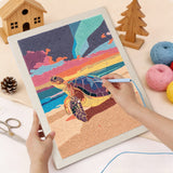 Punching the Sunset Sea Turtle design with the punch needle