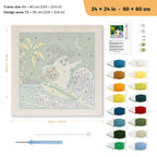 Surfing Ghost punch needle kit, 24 × 24 in (60 × 60 cm): canvas size and kit contents