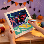 Punching the Surfing Vampire design with the punch needle