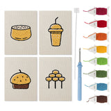Sweet Dango Treats mini punch needle kit set: four finished canvases with threads, punch needle and threader