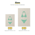 Size chart for the two mini canvas sizes: 6 x 8 in and 8 x 12 in