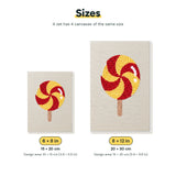 Size chart for the two mini canvas sizes: 6 x 8 in and 8 x 12 in