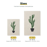 Size chart for the two mini canvas sizes: 6 x 8 in and 8 x 12 in