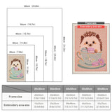 Size chart for punch needle kits from 20 x 30 cm to 60 x 80 cm