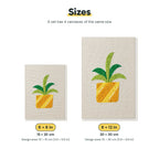 Size chart for the two mini canvas sizes: 6 x 8 in and 8 x 12 in