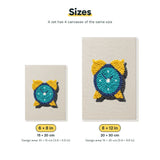 Size chart for the two mini canvas sizes: 6 x 8 in and 8 x 12 in