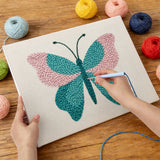 Punching the Teal Blush Butterfly design with the punch needle