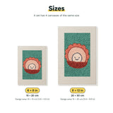Size chart for the two mini canvas sizes: 6 x 8 in and 8 x 12 in