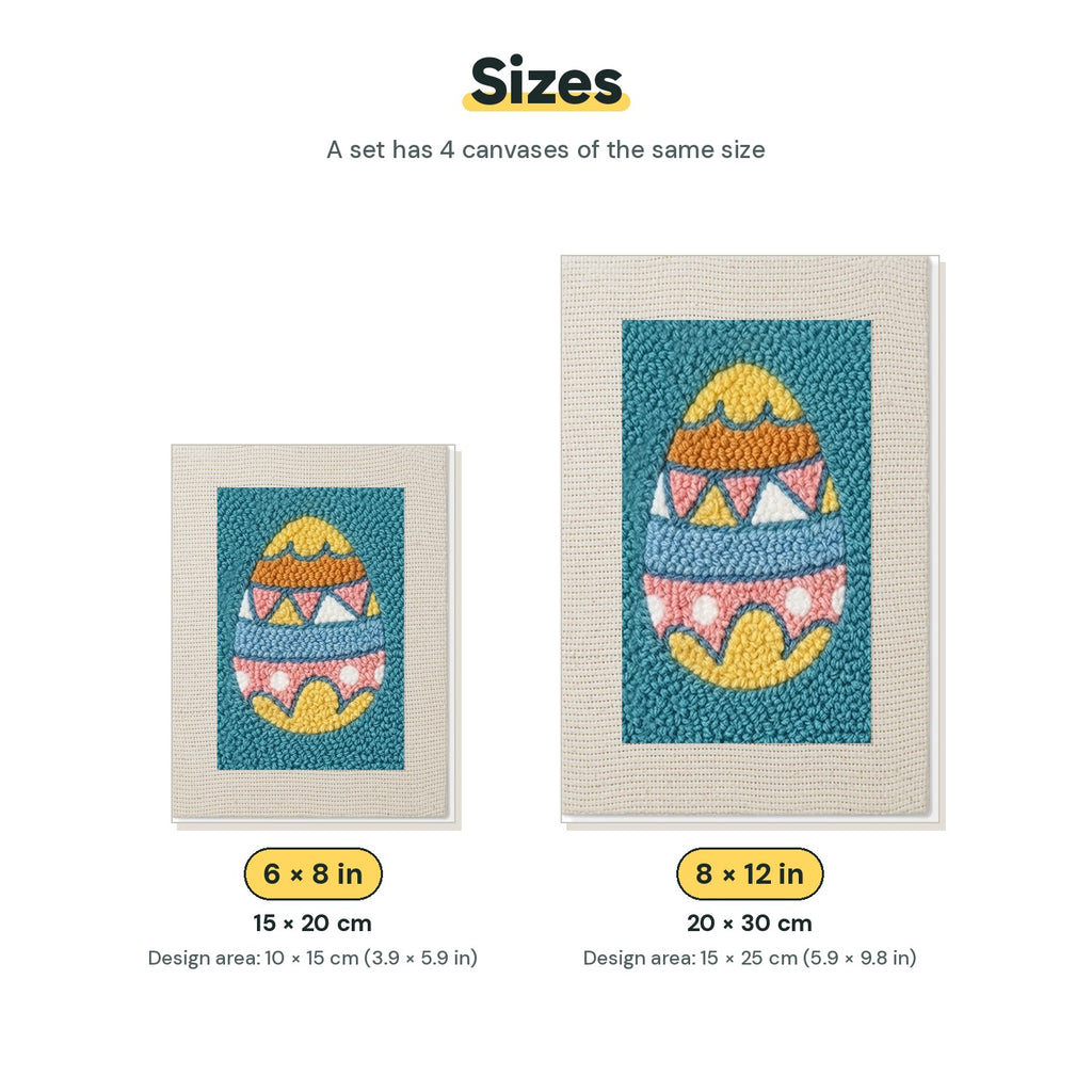 Size chart for the two mini canvas sizes: 6 x 8 in and 8 x 12 in