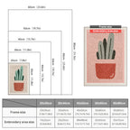 Size chart for punch needle kits from 20 x 30 cm to 60 x 80 cm