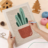 Punching the Terracotta Cactus Pot design with the punch needle