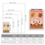 Size chart for punch needle kits from 20 x 30 cm to 60 x 80 cm