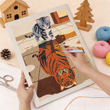 Punching the Tiger Reflection design with the punch needle