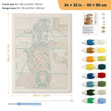 Tiger Reflection punch needle kit, 24 × 32 in (60 × 80 cm): canvas size and kit contents