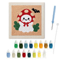 Toadstool Ghost punch needle kit: finished canvas with threads, punch needle and threader