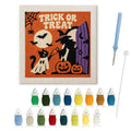 Trick or Treat Doorstep punch needle kit: finished canvas with threads, punch needle and threader
