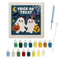 Trick or Treat Ghosts punch needle kit: finished canvas with threads, punch needle and threader