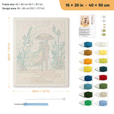 Umbrella Stroll punch needle kit, 16 × 20 in (40 × 50 cm): canvas size and kit contents