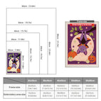 Size chart for punch needle kits from 20 x 30 cm to 60 x 80 cm