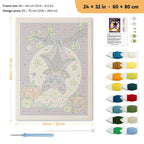 Upside Down Bat punch needle kit, 24 × 32 in (60 × 80 cm): canvas size and kit contents