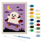 Vampire Ghost Skater punch needle kit: finished canvas with threads, punch needle and threader
