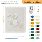 Vampire Goose punch needle kit, 16 × 20 in (40 × 50 cm): canvas size and kit contents