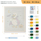 Vampire Goose punch needle kit, 20 × 24 in (50 × 60 cm): canvas size and kit contents